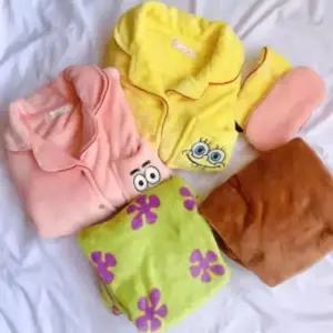 스펀지밥뚱이겨울잠옷수면극세사파자마홈웨어세트