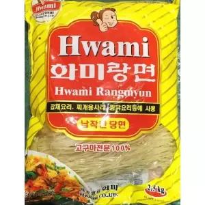 화미 납작 당면 2.5Kg 당면 납작당면 찰당면 고구마당면 벌크