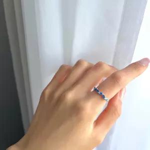 사파이어 터키석 은반지 탄생석 S925 우정반지