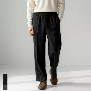 남자 세미 와이드 밴딩 슬랙스 스판 바지 팬츠 빅사이즈 3컬러 1911-1977