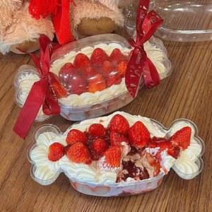 리본 보틀케이크용기 플라스틱 용기 사탕모양 케이스 5세트 상자 모양 투명 케이크