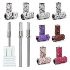 손톱 용 미니 소형 소형 모래 링 베어링 맨드릴 비트 매니큐어 미니 소형 금속 사포 홀더 네일 액세서리