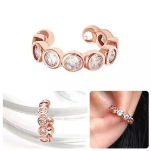 14KGP 큐빅 볼 베이직 로즈골드 링 귀찌 이어커프