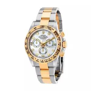 롤렉스 코스모그래프 데이토나 모조 진주 다이아몬드 스틸 및 18K 옐로우 골드 남성용 시계 SSPHHWJG 85949