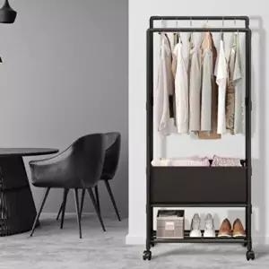 고품질 행거 옷걸이 미니 더블 간이 수납장 옷정리 옷장 2단 멀티 시스템행거 옷걸이행거 WFIP9QD