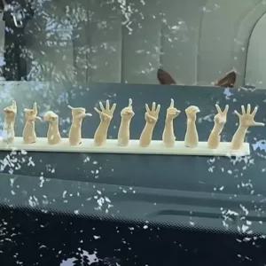 차량용 손가락 임시번호판 대시보드 살색 전화번호 표시기