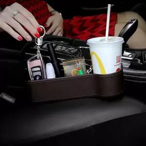 자동차 사이드 포켓 다용도 인조 틈새 차량용 사이드 포켓 수납함 거치대 음료 홀더