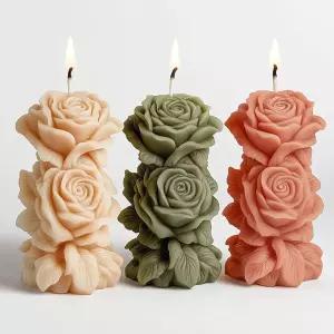 다육질 꽃 실리콘 웨이브 나선형 양초 몰드 - 및 수지 비누 공예 용품용 주조