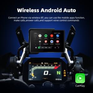 EKIY 5인치 바이크 오토바이 GPS 네비게이션 카플레이 안드로이드 호환 오토 스크린 미러링 BMW 원더 휠 컨