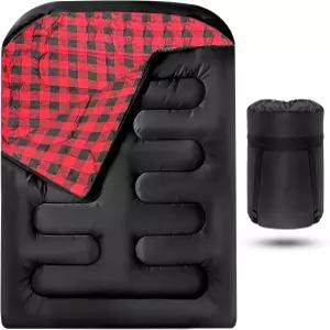 에어로프르 더블 침낭 따뜻하고 추운 날씨를 위한 퀸 사이즈 2인용 올 시즌 10-12세 (소녀 및 소년)에게