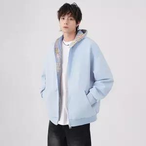 남성점퍼 봄가을 체크 컬러 루즈핏 카디건 커플 캐주얼 코디 후드 점퍼 심쿵해외구매