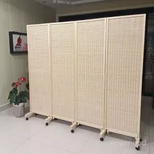 이동식 파티션 라탄 4짝 인테리어 가림막 레스토랑 접이식