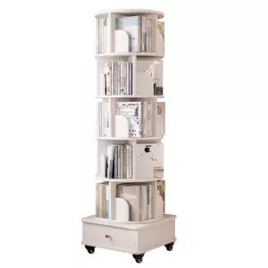 원목회전책장 바퀴달린 선반 틈새 장식장 이동식 수납