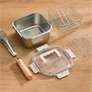 올인원 스텐 냄비 세트 튀김기 찜기 채반 밀폐용기