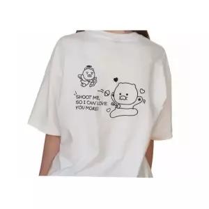 [매장정품] CPGN STUDIO [CPGN X 카카오프렌즈] 큐피트 춘식 자수 반팔티 화이트 KAFSA12