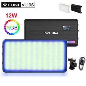 VIJIM RGB LED 비디오 조명 2500-9000K 디밍 가능 12W 필 라이트 디퓨저 포함 3000mAh 사진 카메라 VL196/V