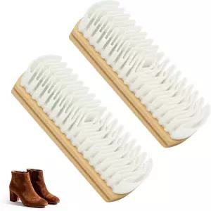 스웨이드 신발 브러시 및 지우개 세트 가방 재킷 소파용 새로운 청소 나무 손잡이 클리너 부드러운 얼룩