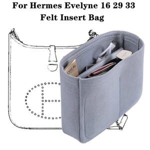 Hermes Evelyne 16 29 33 핸드백 펠트 천 삽입 가방 주최자 메이크업 여행 내부 지갑 휴대용 화장품