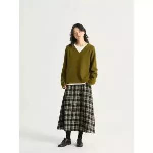 여자 미니 스커트 추동 울 깅엄체크 빈티지 A라인 원픽4