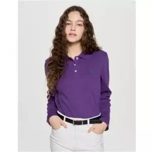 헤지스 HAZZYS LADIES [25FW][아이코닉] 클래식핏 더블페이스 긴팔 폴로셔츠 퍼플 HSTS5DC81V2 403967
