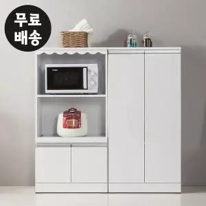 [벤티스가구]리보 주방 렌지대 수납장세트 밥솥다이 부엌 전자레인지대 밥통(1200/화이트)