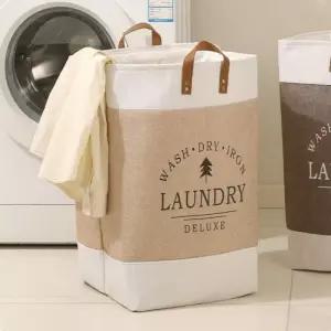 패브릭 손잡이 빨래 바구니 다용도 컬러 수납용품 세탁바구니 라탄빨래바구니