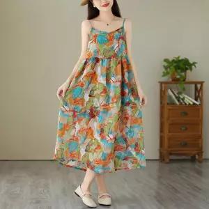 끈나시 여름 휴양지룩 드레스 바캉스 휴가 플로랄 하와이안