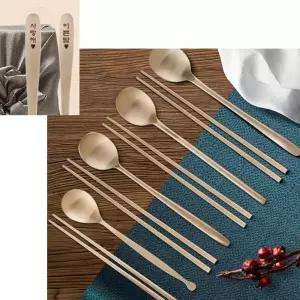 이름각인 커플 집들이선물 숟가락 젖가락set 전통식기 세균억제 유기공방