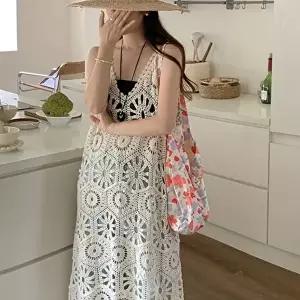 썸머 캐미컬 니트 펀칭 나시 원피스 (KYR-WFJF6JY)