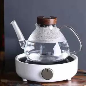 인덕션 유리주전자 커피포트 물주전자 월넛 티팟