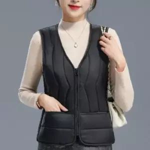 조끼 간절기 융기모 라인 경량 베스트 브이 패딩 가을 겨울 여자 WFKSW8O