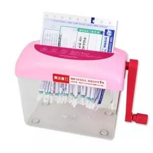 국수형 핑크 미니 수동 A6 소형 서류 세단기 종이 영수증 파쇄기 세절기 분쇄기 가정용 사무실 문서세단기