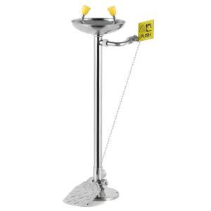 풋 페달이 있는 골든월 아이워시 스테이션, NPT 스레드, OSHA 승인 비상 받침대 장착 페이스 워싱 304 스테인리스 스틸 볼+페달