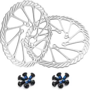 자전거 디스크 브레이크 로터 2pcs 대부분의 로드 바이크 산악 BMX MTB(160mm)용 나사 12pcs로 설정