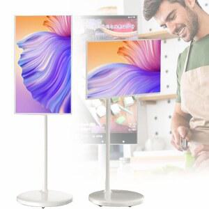 Spdazzleburst 21.5인치 FHD 스마트 휴대용 TV, 1080P 터치 스크린 모니터, 안드로이드 12, 회전식 실외 내장 배터리 6000mAh, 올인원 홈 엔터테인먼트