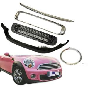 BMW 미니 R55 R56 R57 R58호환용 자동차 앞 범퍼 그릴 마스크 라디에이터 하단 립 크롬 트림 프레임 커버