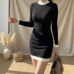 [하프클럽/셀러허브_여성트랜드패션]여성 가을겨울 슬림 폴라 니트 미니 원