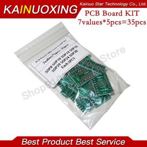 35pcs = 7value  PCB 보드 키트 SMD DIP SOP SOT23 8 10 14 16 20 24 28 SMT To