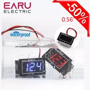 방수 디지털 전압계 DC 2.5-30V 5-130V 0.56 인치 LED 전압 측정기 자동차 오토바이 배터리 모니터용