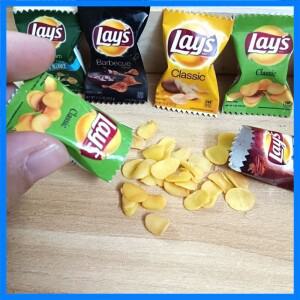 NEW 2개입 칩스 포함 1/6 스케일 인형집 미니어처 튀김 칩스 미니 모형 음식 블라이스 BJD 인형집 장난감