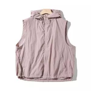 여자여름후드조끼 후드집업 캐주얼 후드 데일리 민소매 바람막이 크롭 봄여름