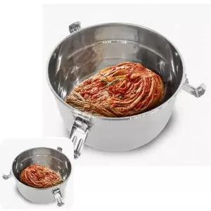 굿테라 원형 스텐밀페용기 밀폐 냉장고 김치통 반찬통 12L 대형