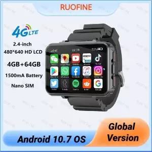 4G LTE 안드로이드 Smartwatch 2025 연결된 시계 남자 Sim 카드 모바일 2.4 인치 1.4GHz 전자 스마트 시계