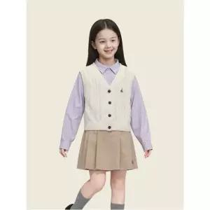 빈폴 키즈 시즌오프 40% 여아 면 케이블 오픈형 베스트 아이보리 BI5851G010