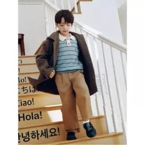 빈폴 키즈 시즌오프 40% 스트라이프 칼라 풀오버 니트 스카이 블루 BI5951U02Q