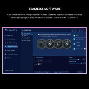 Lian UNI FAN TL 무선 LCD 120 역방향 블레이드 컴퓨터 케이스 팬 검정색 컨트롤러 포함되지 않음