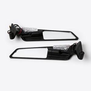 알루미늄 합금 바이크 오토바이 백미러 튜닝 악세사리 소형 사이즈 라이트 포함 스트리트 레이싱 바이크에