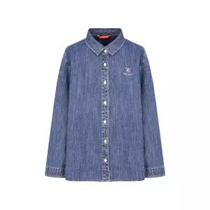 [크로커다일레이디]크로커다일레이디 에센셜 풀오픈 데님 블라우스 셔츠_CLESBL201