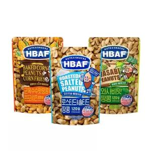 바프120g 군옥수수땅콩1개+로스티드&솔티드땅콩1개+와사비맛땅콩1개/견과류믹스/간식 무료배송