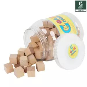 큰솔 원목쌓기 블럭 쌓기나무 큐브 2.5cm 조립 퍼즐 블록 실속형 건축놀이 100P